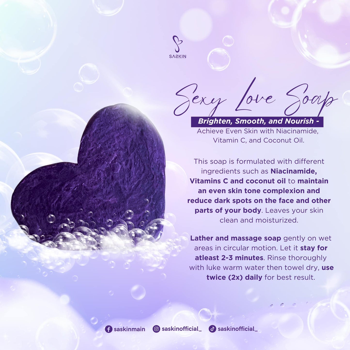 SASKIN SEXY LOVE FACE & BODY SOAP 70g