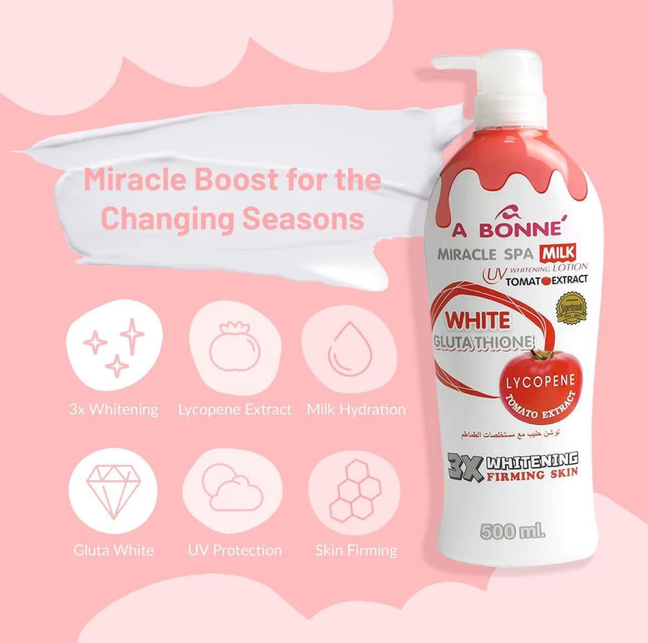 A BONNE MIRACLE SPA MILK LOTION WITH GLUTATHIONE AND TOMATO EXTRACT