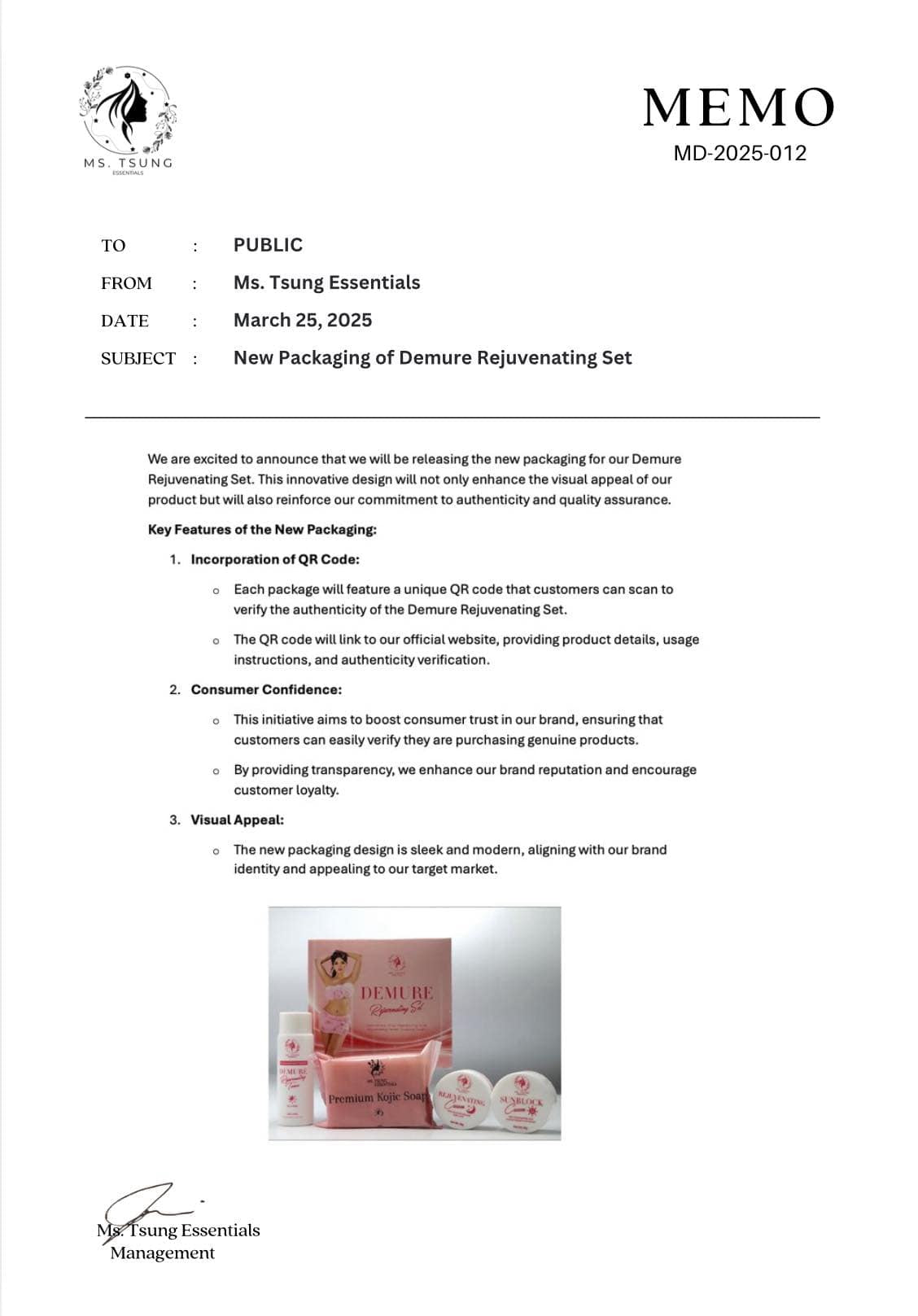 MS TSUNG REJUVENATING SET (NEW PACKAGING)