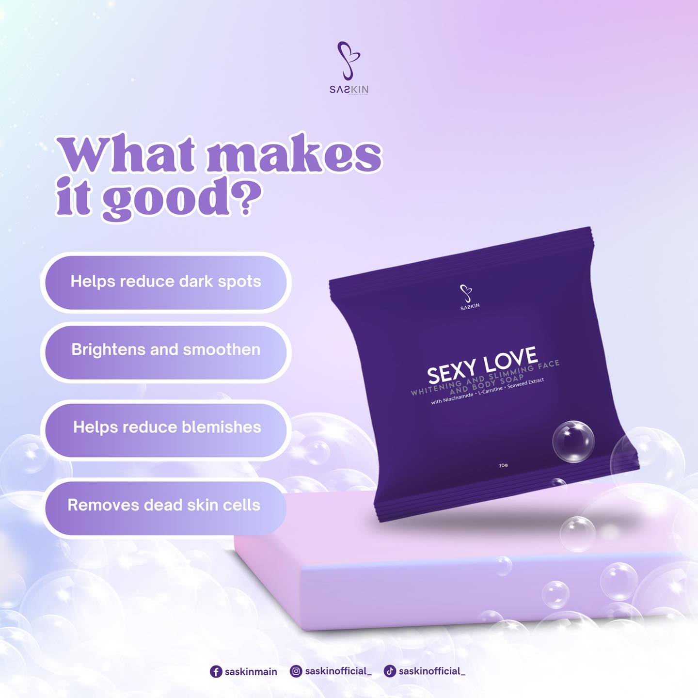 SASKIN SEXY LOVE FACE & BODY SOAP 70g