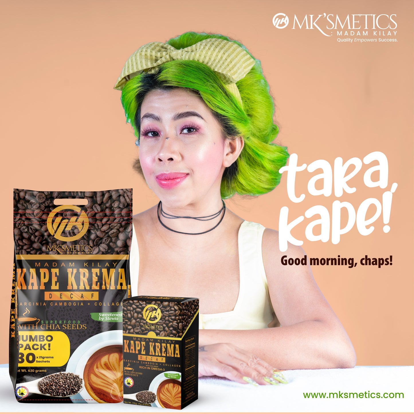 SLIMMING K Kape Krema Jumbo Madam Kilay Coffee Decaf Fat Burner Collagen Chia Seeds Weight Loss