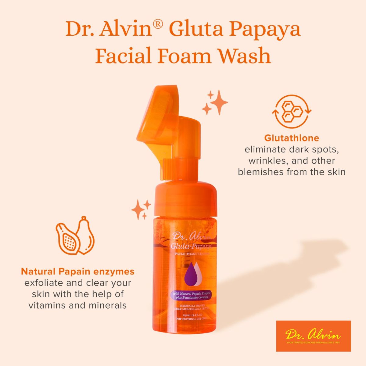 DR. ALVIN GLUTA-PAPAYA FOAMING WASH 115ml