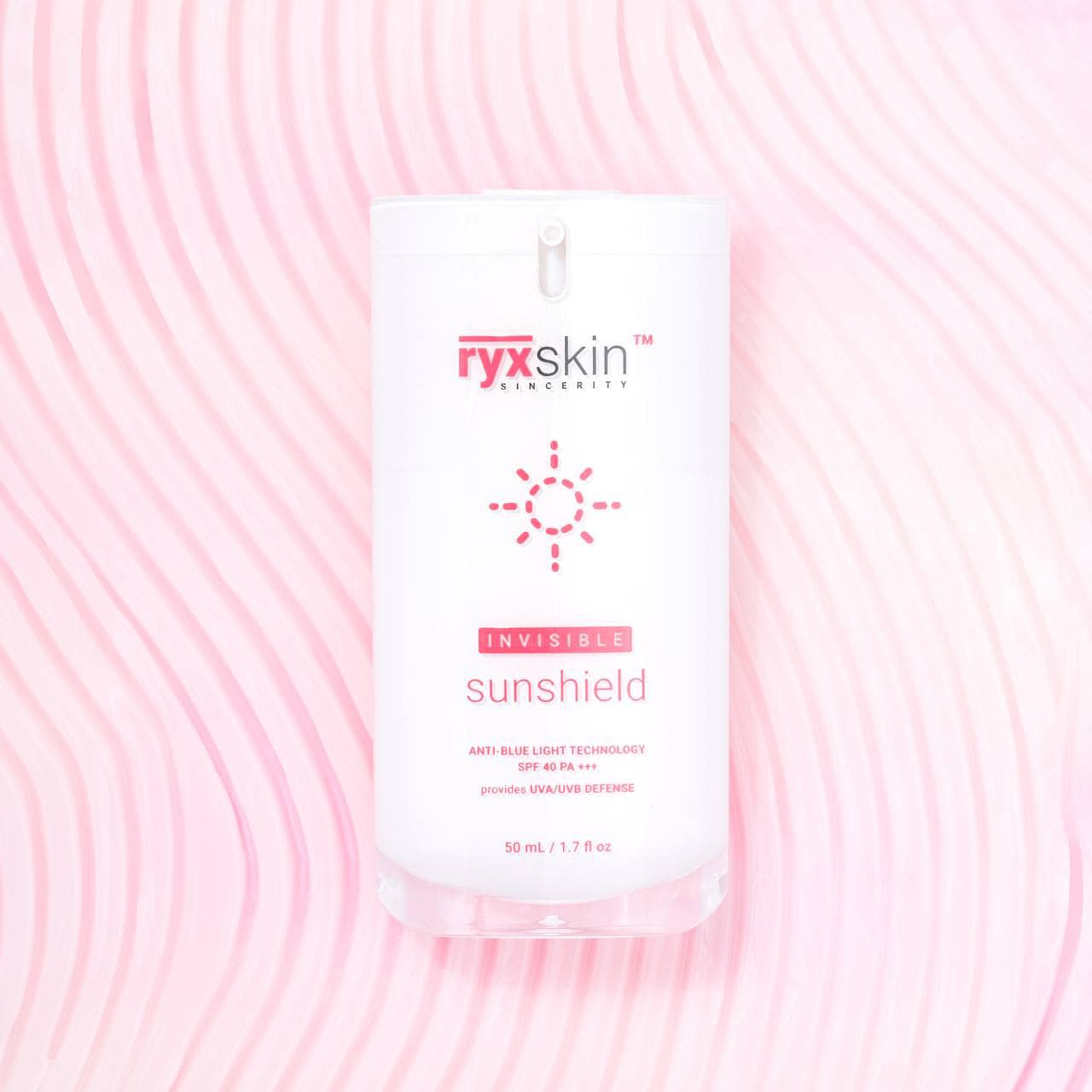 RYXSKIN SINCERITY INVISIBLE SUNSHIELD 50ml AIRLESS PUMP | 20ml SPF40 ANTI BLUE LIGHT TECHNOLOGY