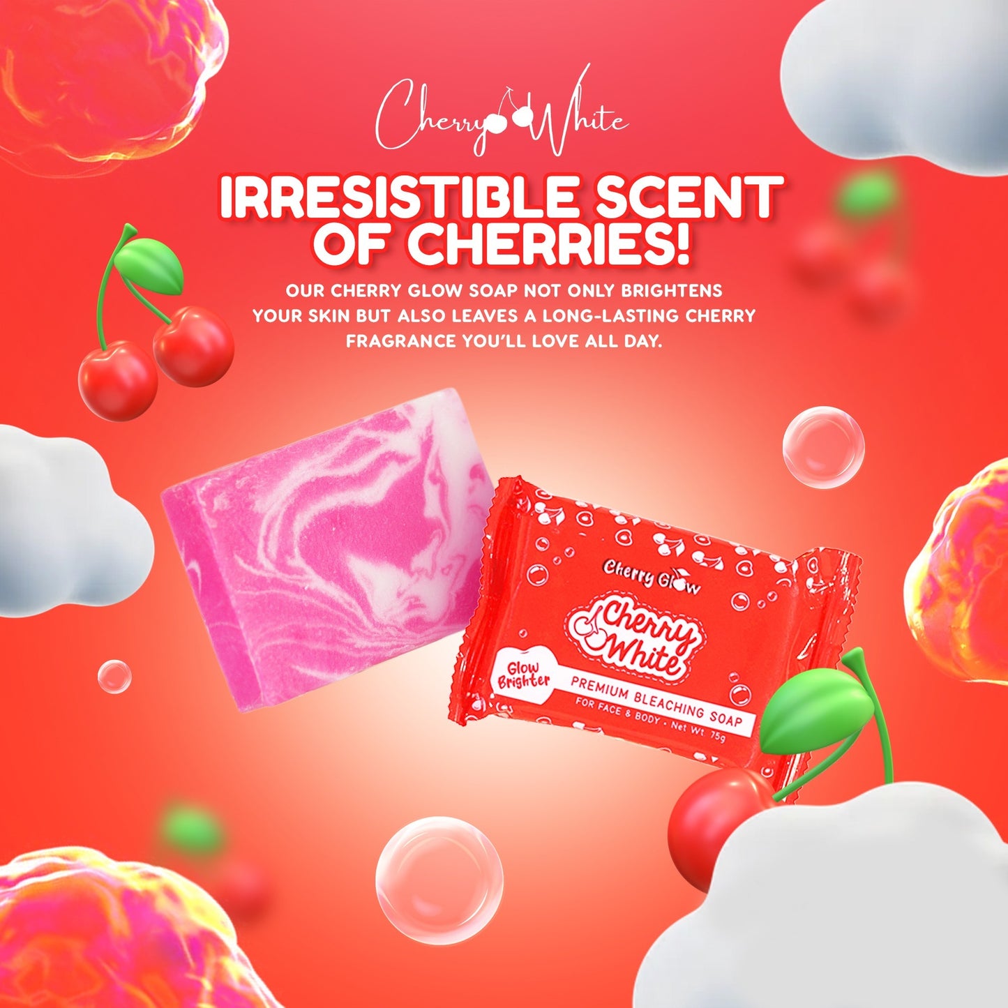 CHERRY WHITE Cherry Glow Premium Bleaching Soap 5pcs Skin Whitening Soap