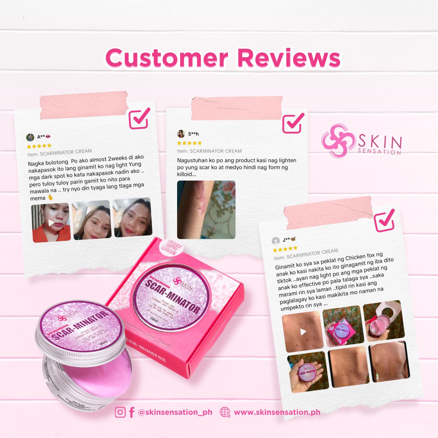 Original and Effective Scarminator Cream by Skin Sensation 40g Best Scar Remover