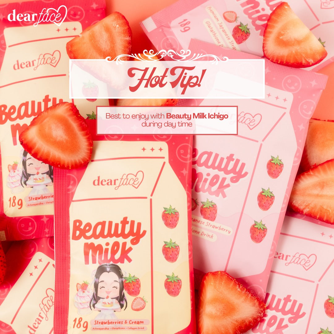 DEAR FACE BEAUTY MILK STRAWBERRY AND CREAM NEW FLAVOR