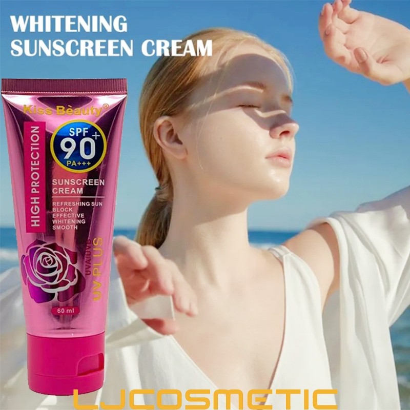 kiss beauty Skin Care Facial Sunscreen Cream SPF 90+ Sunblock Lotion 60ml | Shopee Philippines