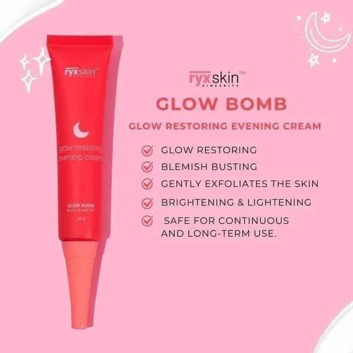RYXSKIN SINCERITY BOMB CREAM GLOW RESTORING MORNING & EVENING CREAM 30g