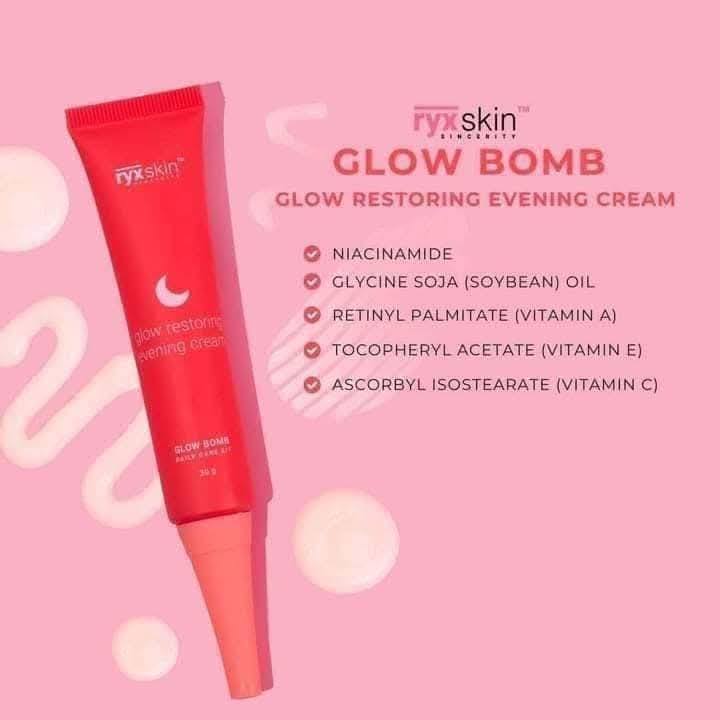 RYXSKIN SINCERITY BOMB CREAM GLOW RESTORING MORNING & EVENING CREAM 30g