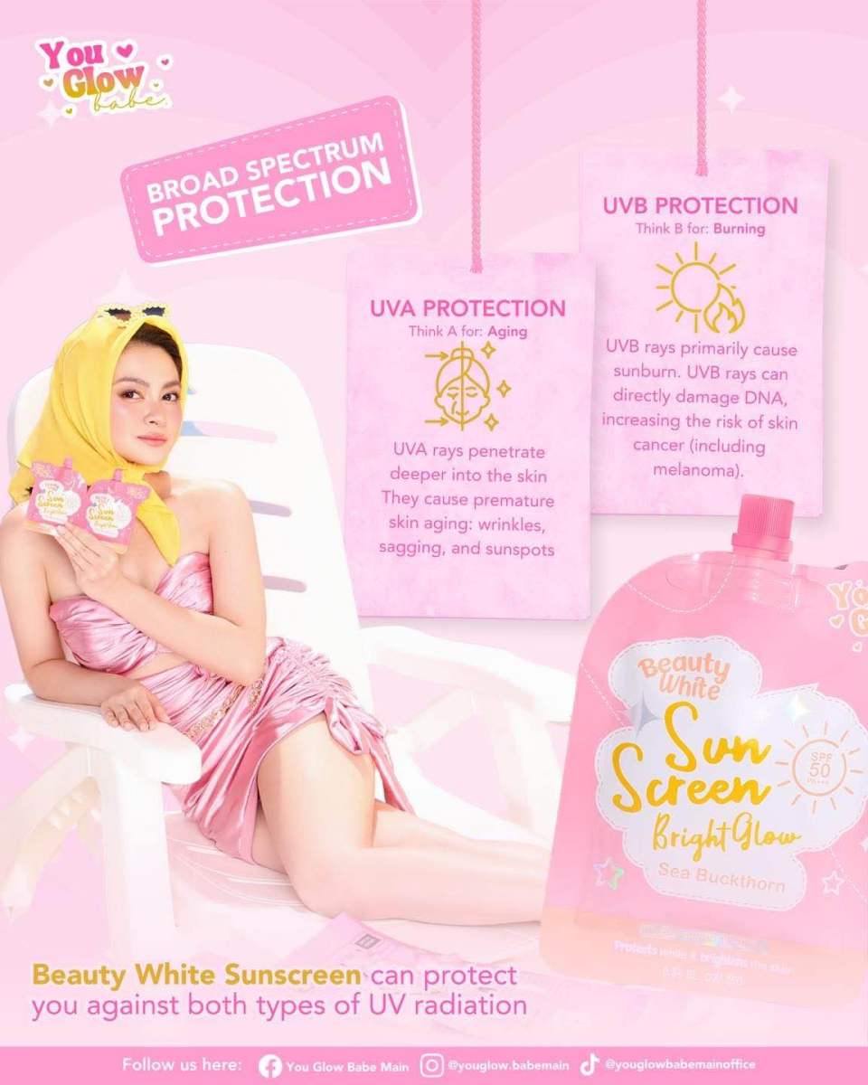 Beauty White Sun Screen Bright Glow | You Glow, Babe