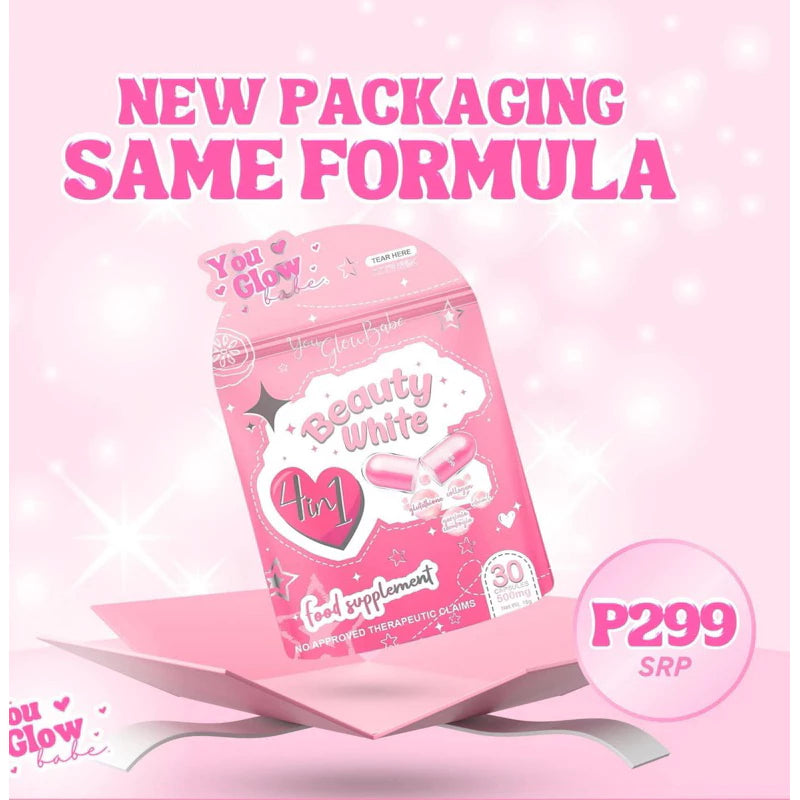 Beauty White Capsule DUO BUNDLE by You Glow Babe Glutathione Collagen Beauty Supplements
