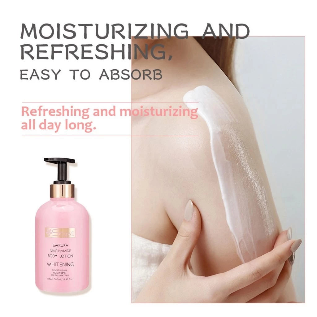 Shawill niacinamide body lotion sakura blossom care whitening lotion cherry extract moisturizing