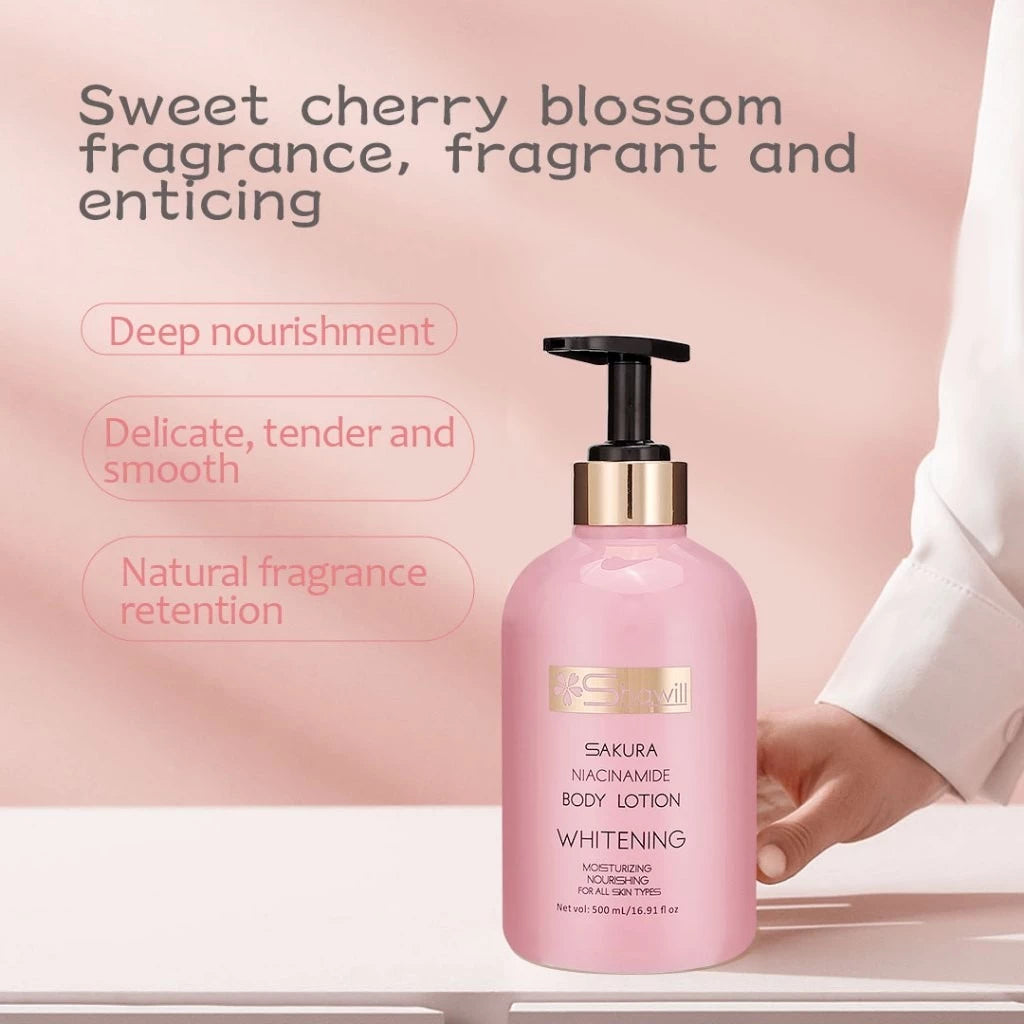 Shawill niacinamide body lotion sakura blossom care whitening lotion cherry extract moisturizing