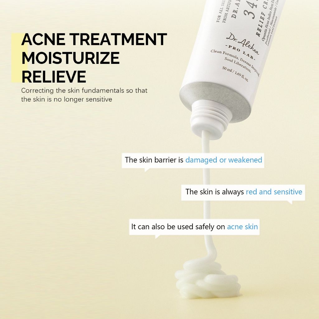 Dr. Althea 345 Relief & 147 Barrier Cream with Centella Asiatica Ceramides Calms Strengthens Facial Cream For Sensitive Irritated Skin Soothing 50ml