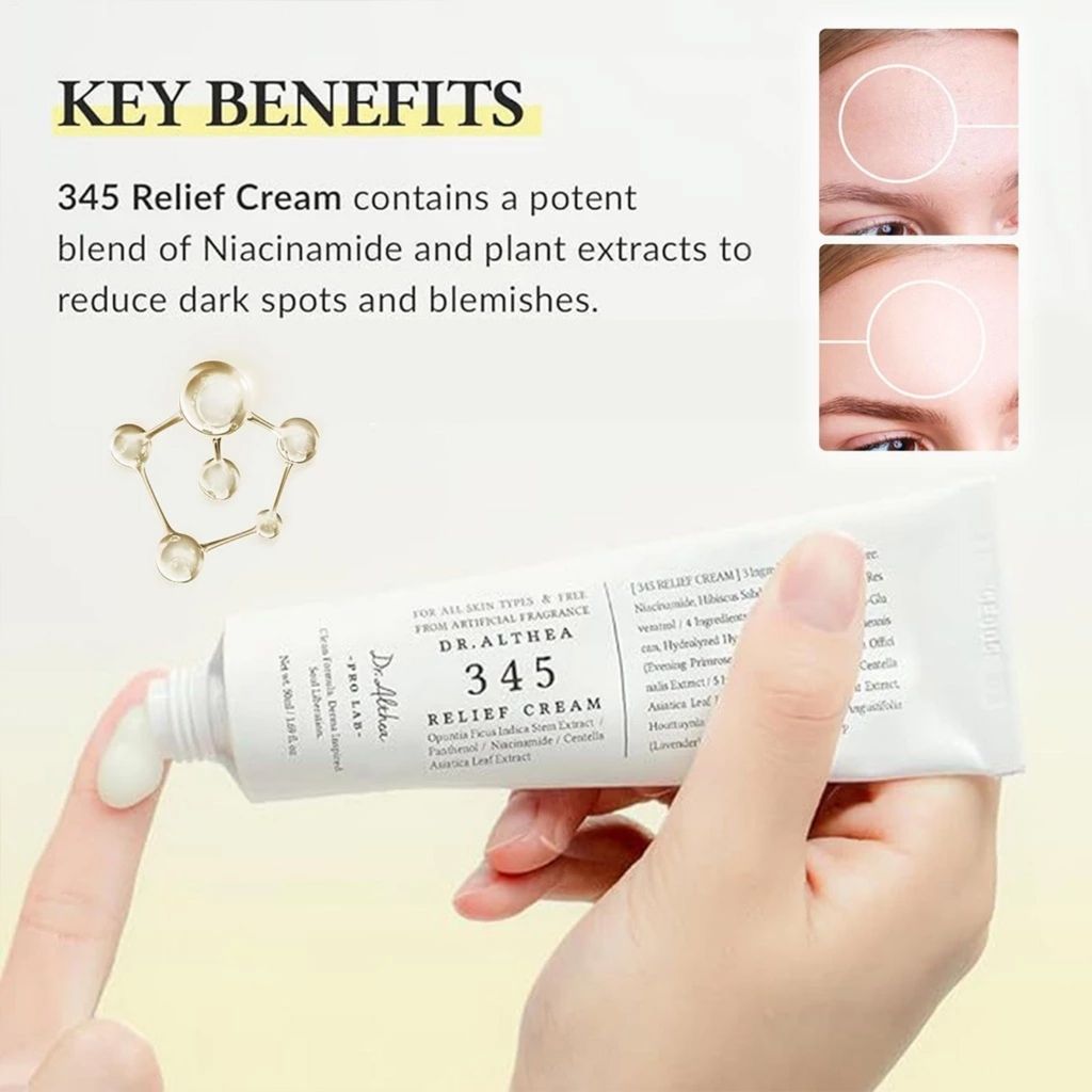 Dr. Althea 345 Relief & 147 Barrier Cream with Centella Asiatica Ceramides Calms Strengthens Facial Cream For Sensitive Irritated Skin Soothing 50ml