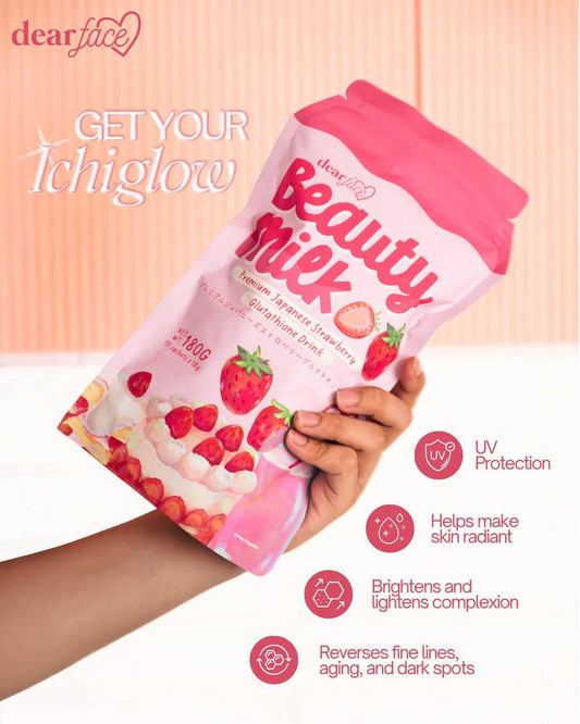 DEAR FACE BEAUTY MILK STRAWBERRY AND CREAM NEW FLAVOR
