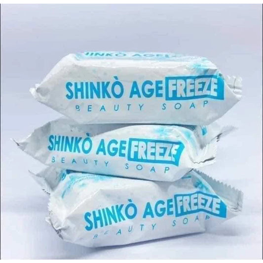 Bundle of 3 for 100 Shinko Age Freeze Beauty Soap 70 grams (3 pcs. Bar Soap) Whitening Bar Soap