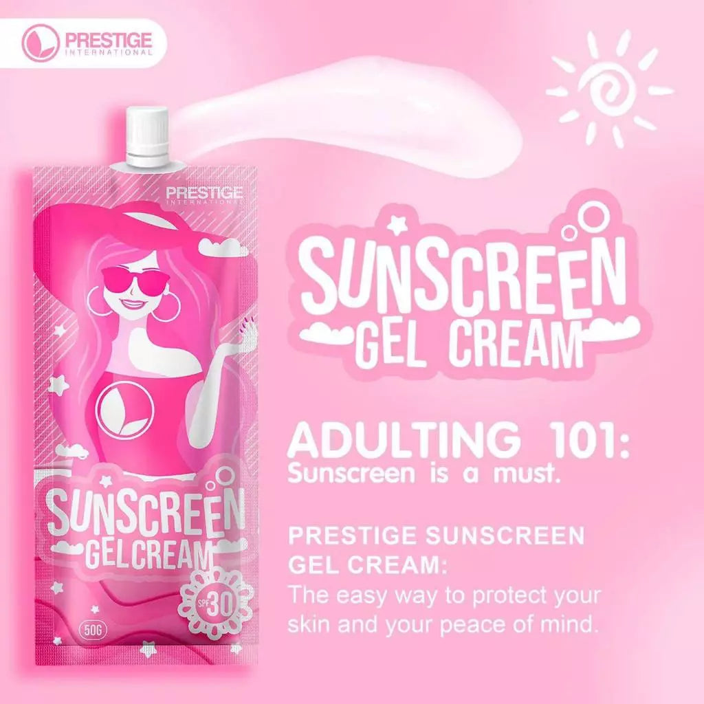 Prestige Sunscreen Gel Cream protecting your skin from sunburn skin and stay radiant all day 50g